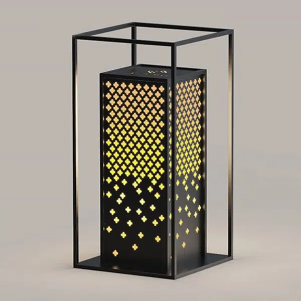 Flowers Pattern Hollow Waterproof Brown Retro Outdoor Light Garden Lamp - Image 7