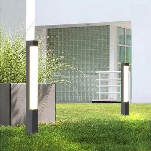 Square Tall Pillar Aluminum LED Waterproof Black Modern Pathway Lights - Image 4