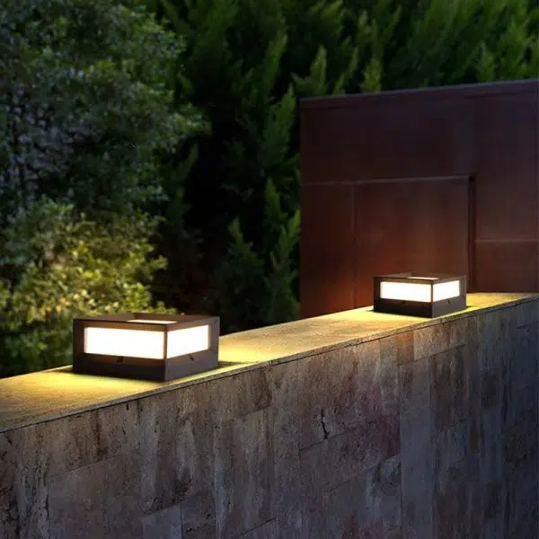 Square Waterproof Black Modern Solar Lights Outdoor Fence Post Lights - Image 6
