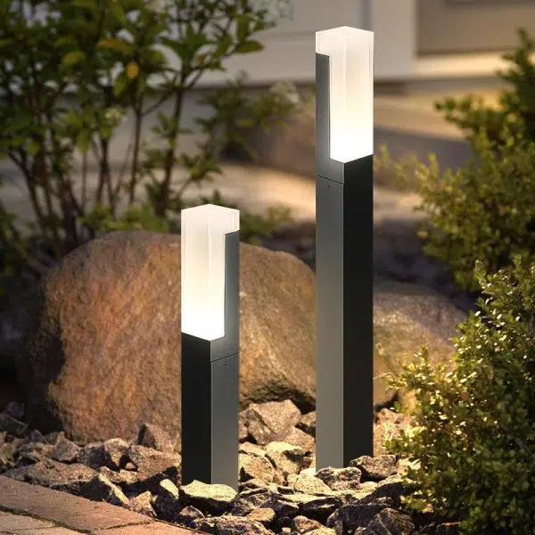 Sleek Cuboid Black Aluminum LED Pathway Lights Waterproof and Minimalist Design - Image 2