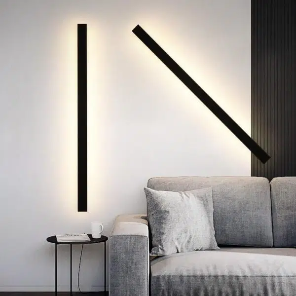 Outdoor Waterproof Long Strip Metal Black Modern LED Outdoor Wall Lights - Image 6