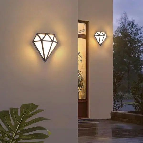 Rhombus Diamonds LED Waterproof Modern Porch Lights Outdoor Wall Lights - Image 2