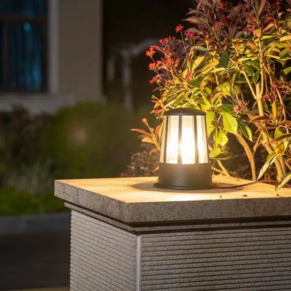 Round Creative Waterproof LED Black Modern Outdoor Pillar Lights - Image 3