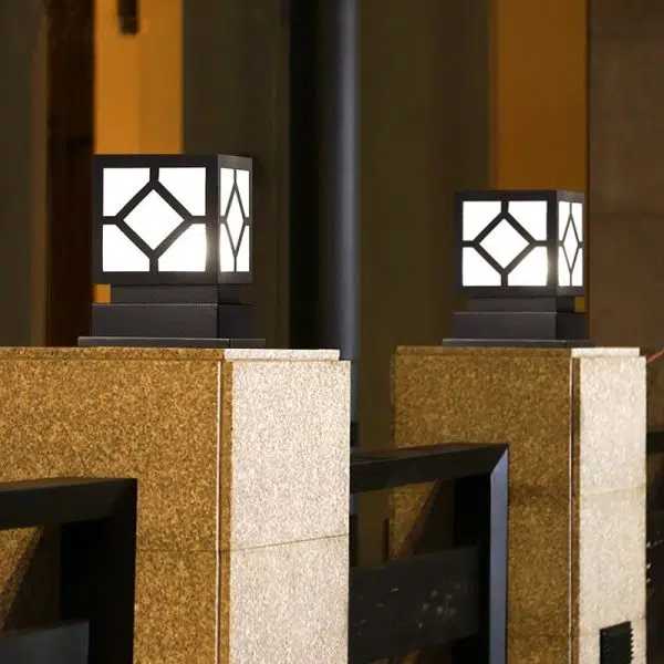 Square Stainless Steel LED Waterproof Black Modern Outdoor Light Post Lamp - Image 5