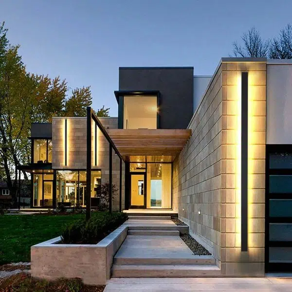 Long Strip Dimmable LED RGB Black Minimalist Outdoor Light Post Lights - Image 3