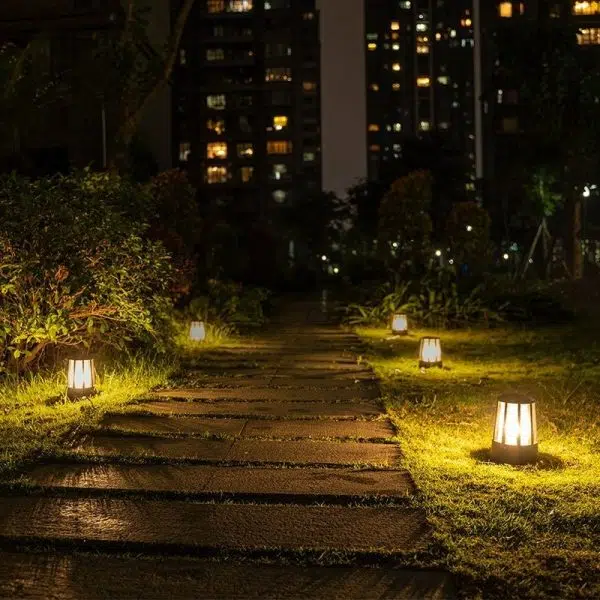 Round Creative Waterproof LED Black Modern Outdoor Pillar Lights - Image 6