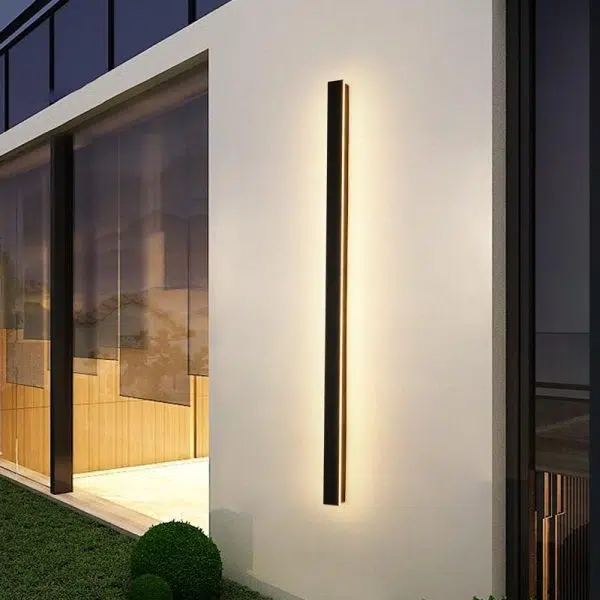 Outdoor Waterproof Long Strip Metal Black Modern LED Outdoor Wall Lights - Image 3