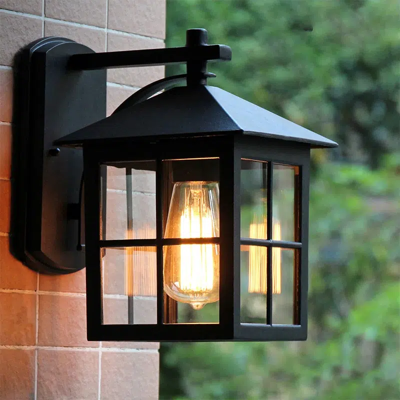 item-3-a1af5cf0-112b-49fa-a9a8-2cdefb35b6d1.jpg Minimalist Square Glass Lampshade Waterproof Modern Outdoor Lanterns - Image 1
