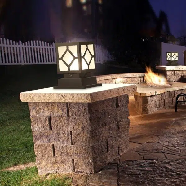 Square Stainless Steel LED Waterproof Black Modern Outdoor Light Post Lamp - Image 6