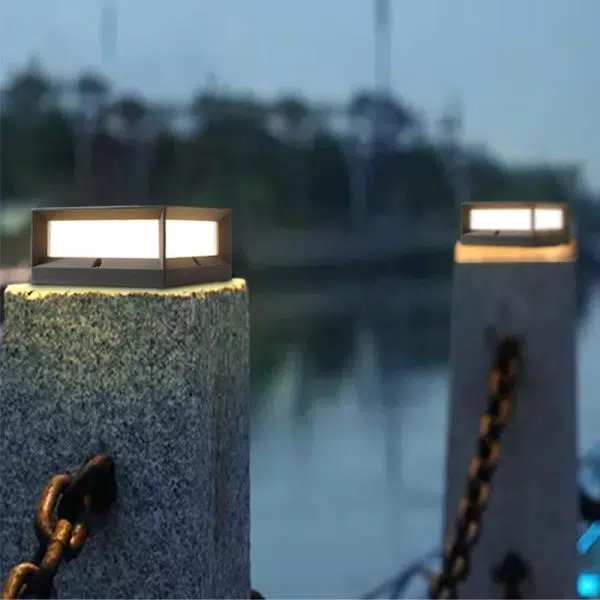 Square Waterproof Black Modern Solar Lights Outdoor Fence Post Lights - Image 4