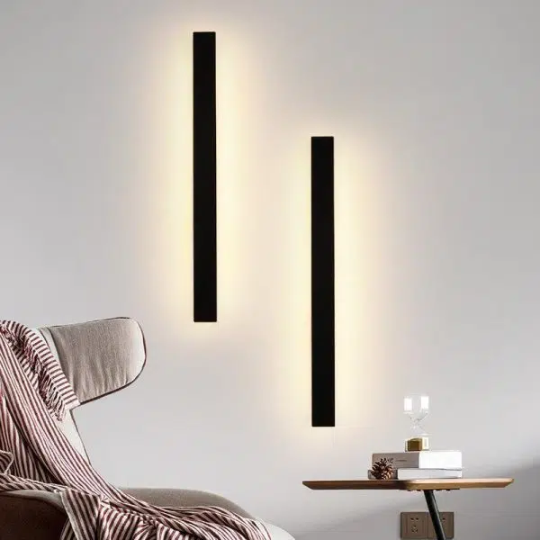 Outdoor Waterproof Long Strip Metal Black Modern LED Outdoor Wall Lights - Image 5