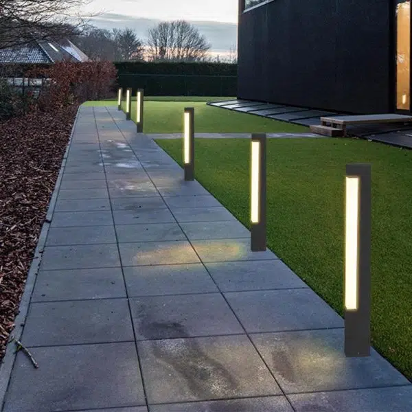 Square Tall Pillar Aluminum LED Waterproof Black Modern Pathway Lights - Image 3