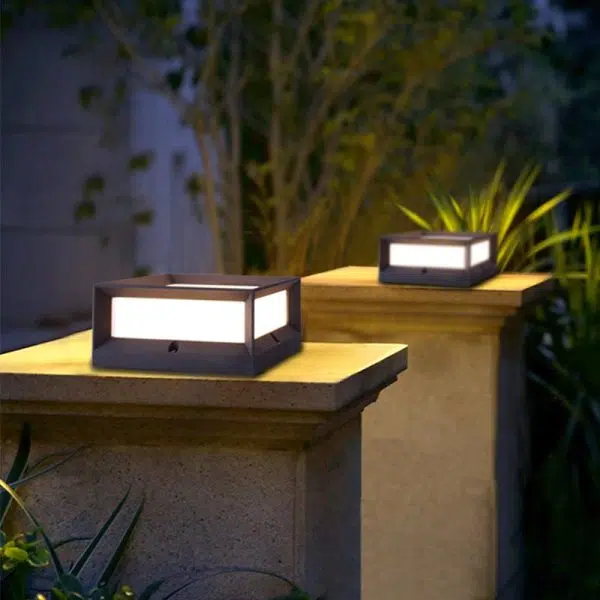 Square Waterproof Black Modern Solar Lights Outdoor Fence Post Lights - Image 5