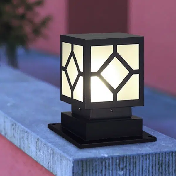Square Stainless Steel LED Waterproof Black Modern Outdoor Light Post Lamp - Image 2