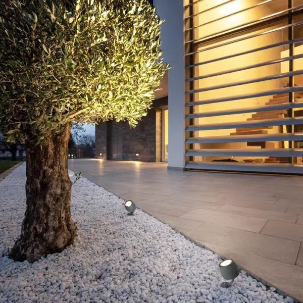 Round Aluminum LED Waterproof Gray Modern Tree Spotlights Outdoor Light - Image 3