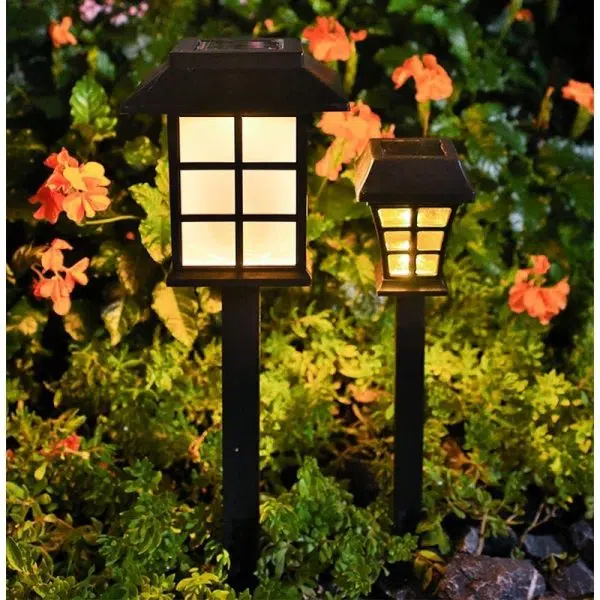 2/4 Pack Ideas Waterproof LED Black Modern Solar Powered Outdoor Light - Image 2