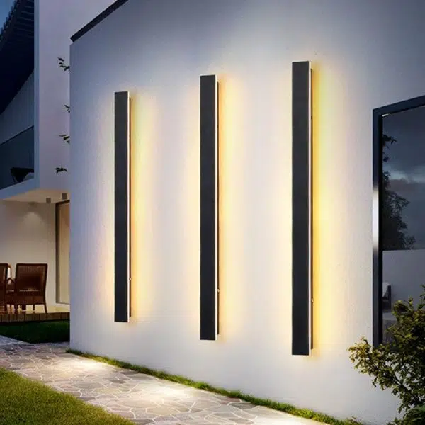 Outdoor Long Strip Waterproof Metal Black Modern Outdoor Wall Lights - Image 2