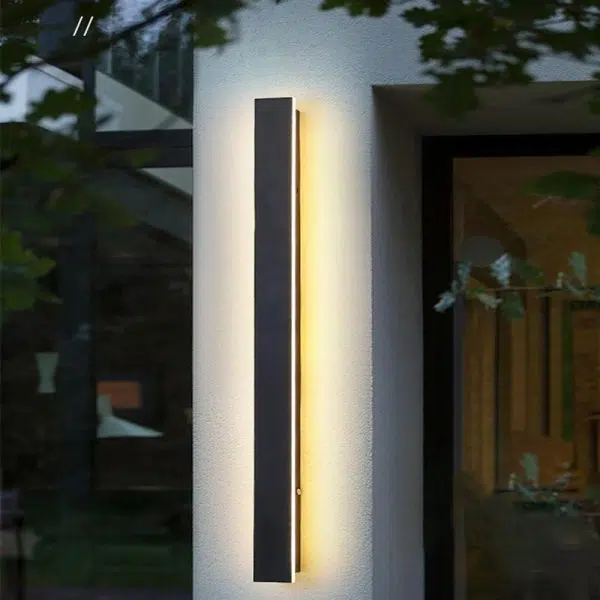 Outdoor Long Strip Waterproof Metal Black Modern Outdoor Wall Lights - Image 3