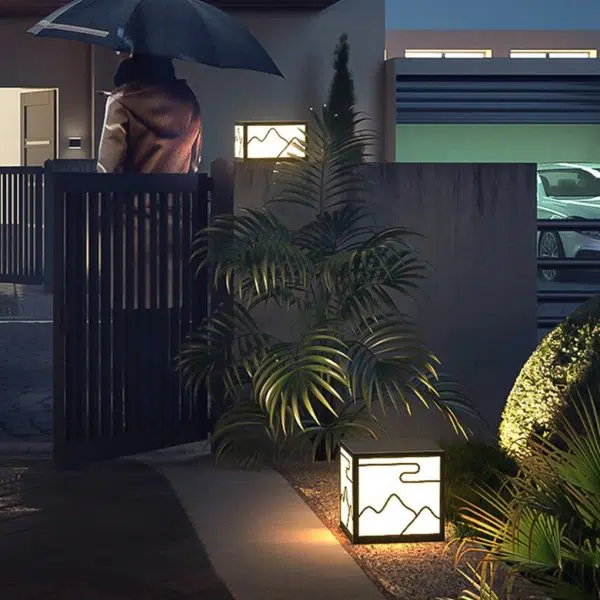 Landscape Line Silhouette Solar Outdoor Waterproof LED Garden Lawn Light - Image 3