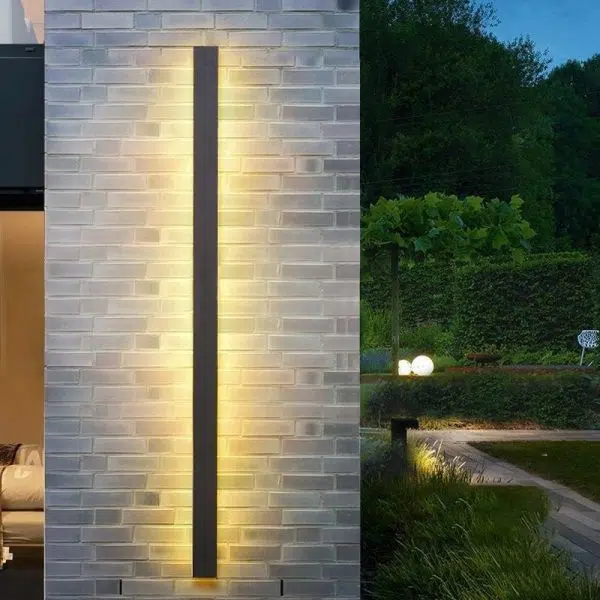 Long Strip Dimmable LED RGB Black Minimalist Outdoor Light Post Lights - Image 7