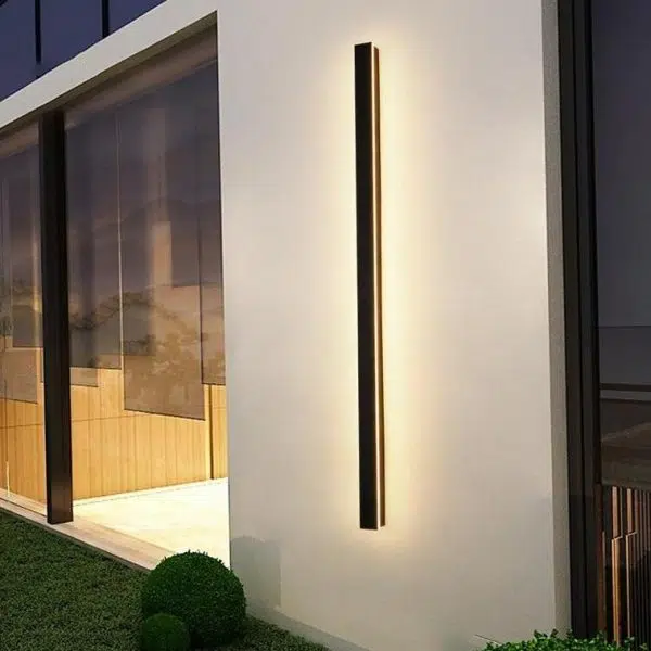 Long Strip Dimmable LED RGB Black Minimalist Outdoor Light Post Lights - Image 6