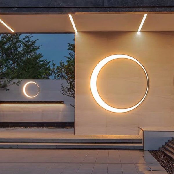 Circular Moon Led Waterproof Ip65 Modern Outdoor Wall Lights Wall Lamp - Image 5