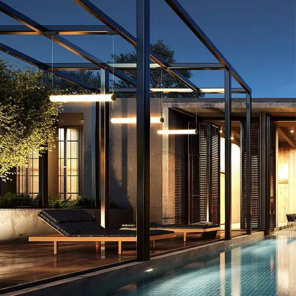 Minimalist Waterproof Outdoor LED Chandelier Landscape Decorative Lighting for Courtyard Aisle