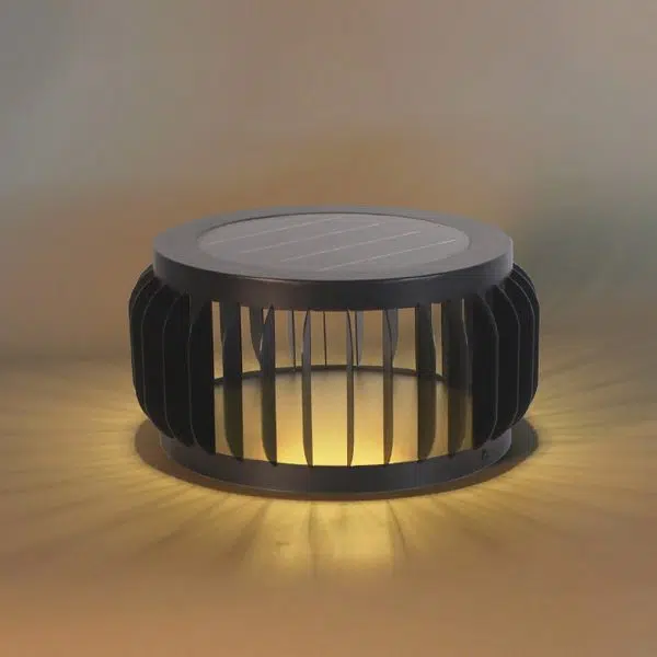 Modern Outdoor Waterproof Solar Three-color Dimming LED Garden Lamp Post Light - Image 7