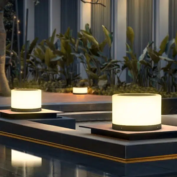 Round Acrylic Waterproof White LED Modern Solar Lights Outdoor Garden Lights - Image 3