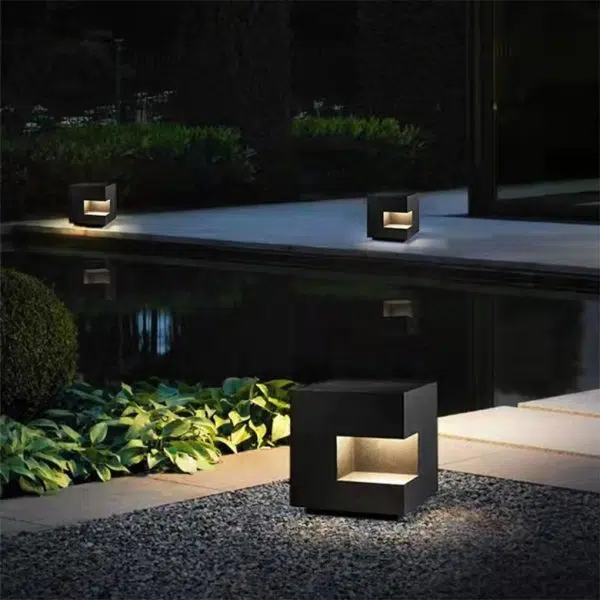 Square IP65 Waterproof LED Black Modern Outdoor Light Landscape Lighting - Image 2