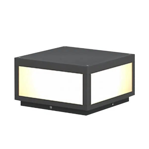 Black Square Cube Outdoor Post LED Pier Mount Light - Image 16