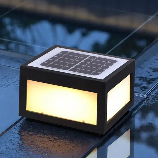 Black Square Cube Outdoor Post LED Pier Mount Light - Image 6