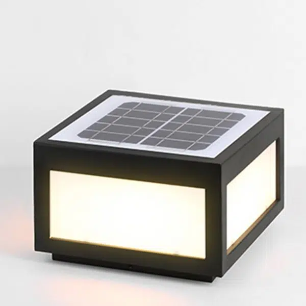 Black Square Cube Outdoor Post LED Pier Mount Light - Image 21