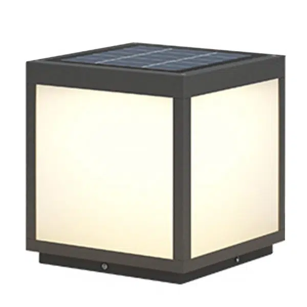Black Square Cube Outdoor Post LED Pier Mount Light - Image 14