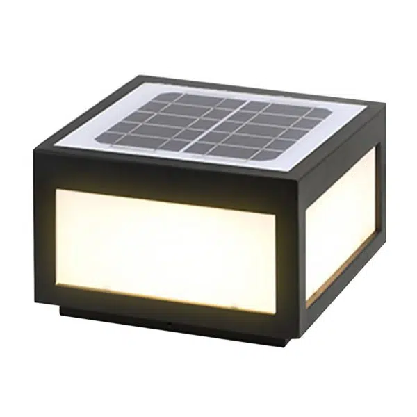 Black Square Cube Outdoor Post LED Pier Mount Light - Image 15
