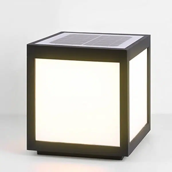 Black Square Cube Outdoor Post LED Pier Mount Light - Image 20