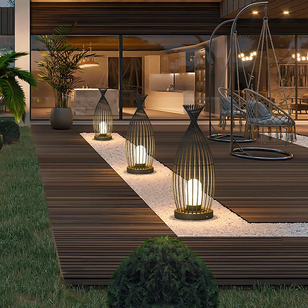 outdoor-creative-courtyard-light-waterproof-led-landscape-lighting-for-garden-villa-grass-268239.jpg Industrial Courtyard Waterproof Caged LED Floor Lamp - Image 1