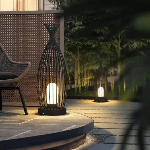 Industrial Courtyard Waterproof Caged LED Floor Lamp - Image 3