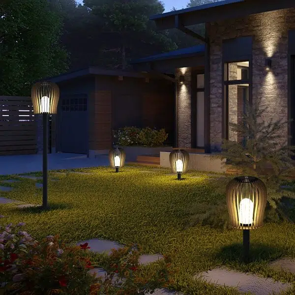Outdoor Grid Waterproof Garden Lamp Lawn Light Post Lamp LED Landscape Lighting - Image 2