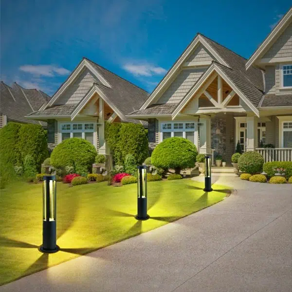 Modern Radiance Four-Emitting Black Outdoor LED Pathway Light - Image 5