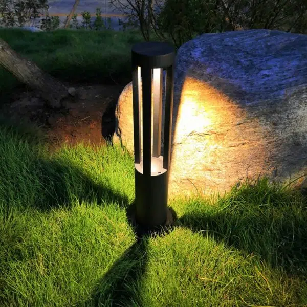 Modern Radiance Four-Emitting Black Outdoor LED Pathway Light - Image 8