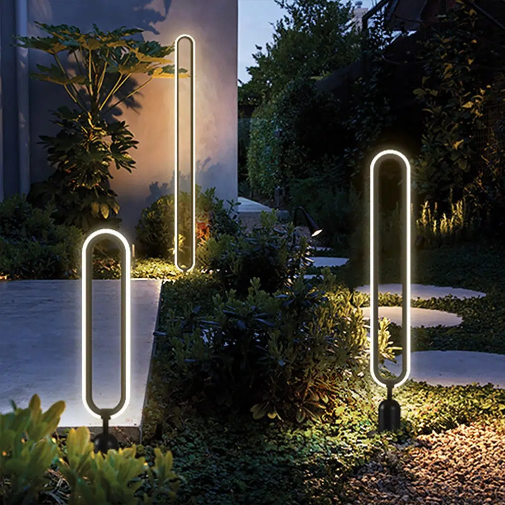 outdoor-modern-minimalist-waterproof-oval-ring-courtyard-landscape-lighting-lamp-400059.jpg Sleek Black Oval Ring LED Solar Lights Modern Outdoor Minimalist Design - Image 1