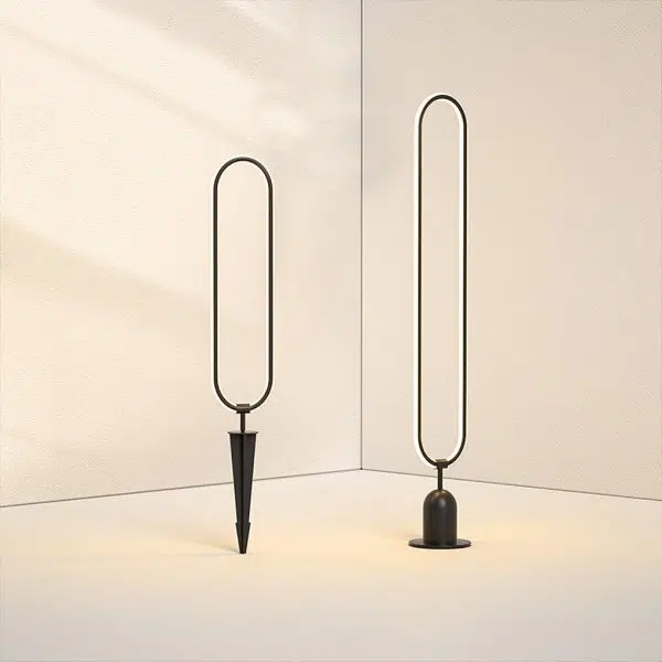 Sleek Black Oval Ring LED Solar Lights Modern Outdoor Minimalist Design - Image 9