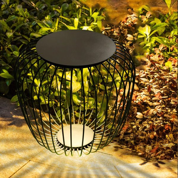 Outdoor Waterproof Cage Shape Stool Table Lamp LED Landscape Lighting Courtyard Lamp - Image 4