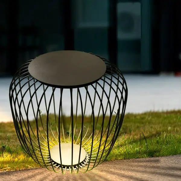 Outdoor Waterproof Cage Shape Stool Table Lamp LED Landscape Lighting Courtyard Lamp - Image 2