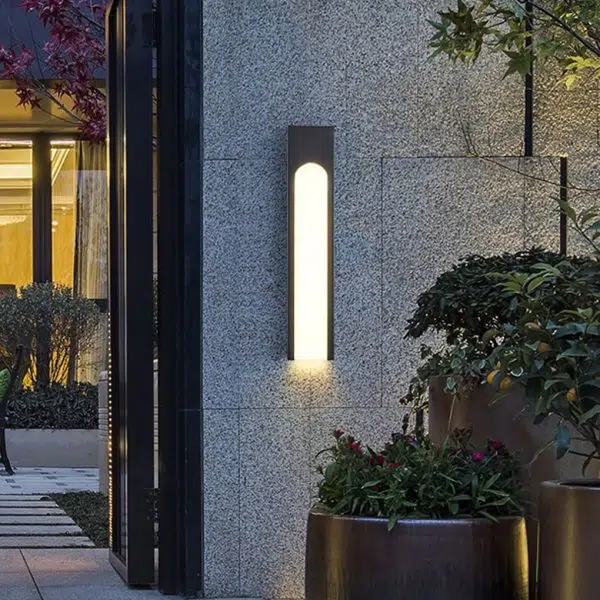 Arched Trapezoid Waterproof Black LED Modern Outdoor Wall Lights Wall Lamp - Image 4