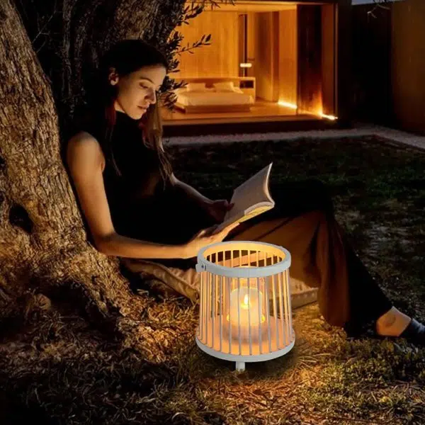 Outdoor Waterproof Garden Light Rechargeable Portable Cage Landscape Lighting with US Plug - Image 4