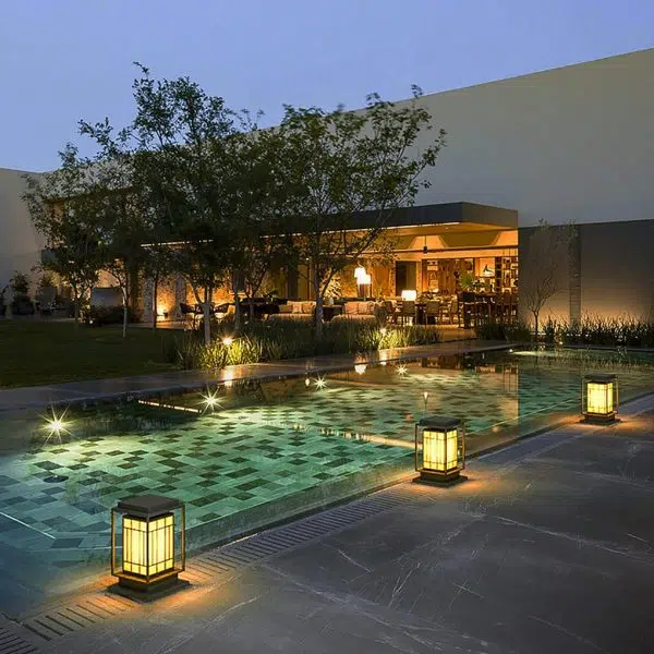 Asian Inspired Solar Path Lantern Elegant Retro LED Decor for Outdoor Spaces - Image 3