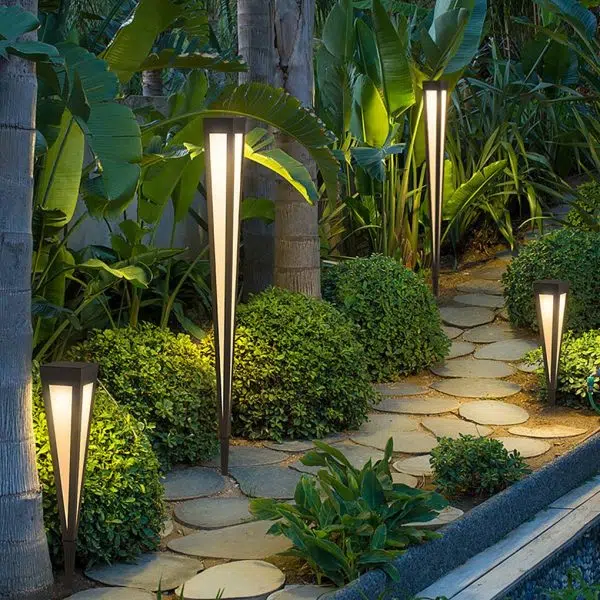 Square Conical LED Waterproof RGB Solar Lights Outdoor Pathway Lights - Image 5