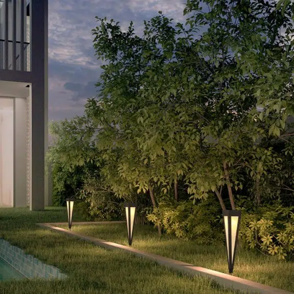 Square Conical LED Waterproof RGB Solar Lights Outdoor Pathway Lights - Image 7